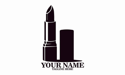 Abstract lipstick vector illustration, lipstick logo design and lipstick icon