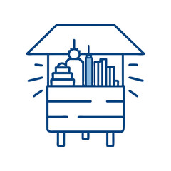 Rooftop Beehive Silhouetted Against Vibrant City Skyline at Sunset