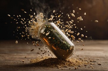 Exploding Herbal Capsule with Natural Ingredients and Powder Burst