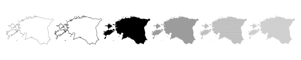 Vector illustration of Estonia Map set on transparent background