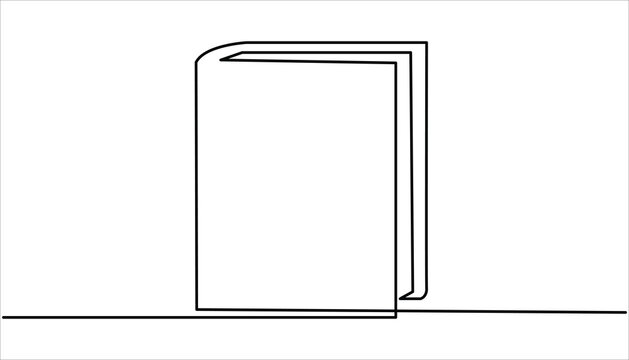 Continuous one line drawing of book opening vector graphic illustration. Education books line art vector illustration, education concept. Open book continuous one line drawing illustration.