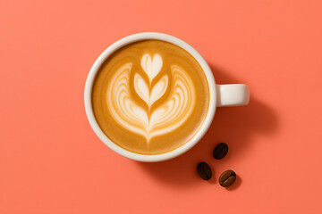 Latte Art Minimalism with Single Cup and Clean Lines for Cafe Branding