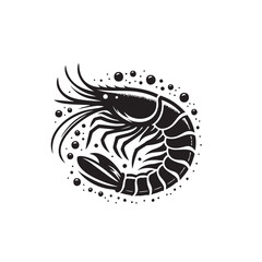 Shrimp black and white silhouette icon