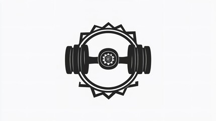 Gym fitness dumbbell logo design for health and strong muscle workout vector illustration graphic art silhouette