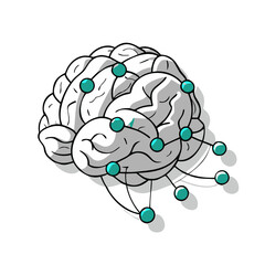 Neural connections brain icon set for scientific visuals, research platforms, AI technology blogs, health apps, and innovation presentations