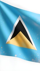 Official Flag series : North America - A vibrant vector illustration set of national flags and patriotic ribbons with a sprinkle of gold, featuring the waving flag of Saint Lucia 001