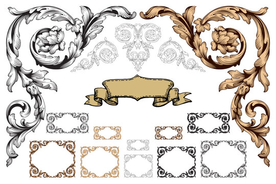 Classical baroque vector of vintage element for design. Decorative design element filigree calligraphy vector. You can use for wedding decoration of greeting card and laser cutting