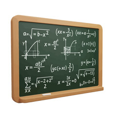 Fototapeta premium Filled Chalkboard with Mathematical Equations and Graphs