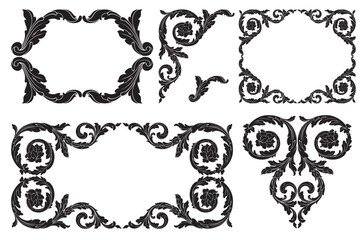 Classical baroque vector of vintage element for design. Decorative design element filigree calligraphy vector. You can use for wedding decoration of greeting card and laser cutting