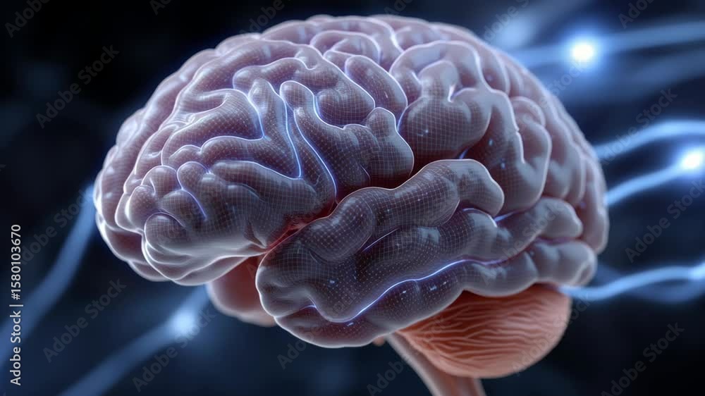 Poster concepts of convolutional neural networks (cnns). futuristic science of brain anatomy exploring neur
