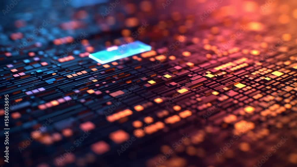 Poster concepts of convolutional neural networks (cnns). vibrant digital abstract technology glowing square