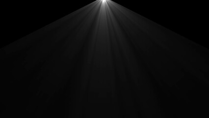 Dynamic dramatic spotlight radiating bright light against a dark backdrop illuminating empty space for creative presentations