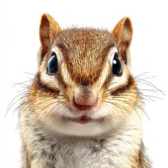 Obraz premium Chipmunk Illustration. Closeup Portrait of Cute Chipmunk, Isolated on White Background