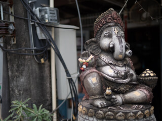 Lord Ganesha Seated Wisdom on White