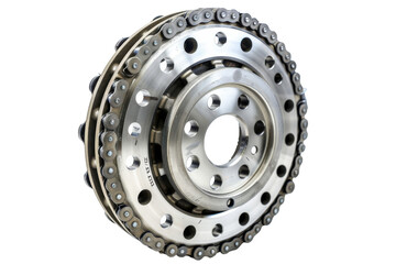 Metal wheel with chain detail