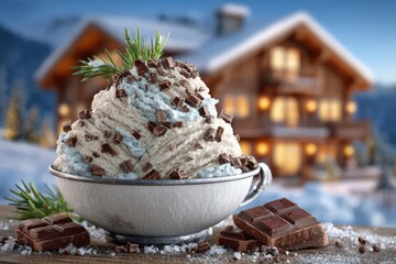 A luxurious Swiss chocolate stracciatella gelato
