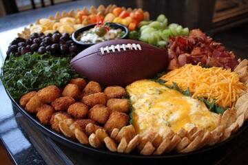 Football Party Food. Enjoy Super Bowl Snacks on Game Day Platter