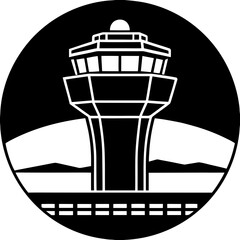 Air Traffic Control Tower at Sunset