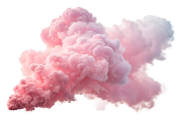 Pink smoke cloud transparent PNG. Isolated on a clear background. Soft cotton candy color, fluffy and airy texture, gentle curves. Perfect for girly design, cosmetics branding, dreamy visuals, or past