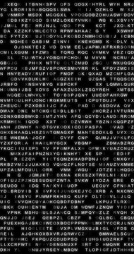 Letters running in a screen. 4K Vertical