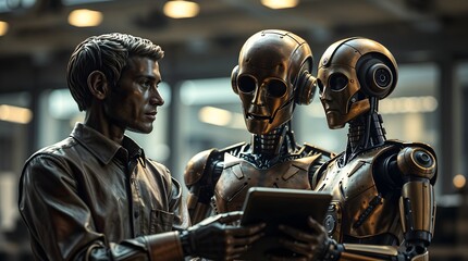 Human-Robot Collaboration on Tablet in Futuristic Workspace