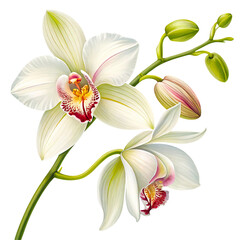 Exotic Orchid Flower Isolated on Transparent Background

