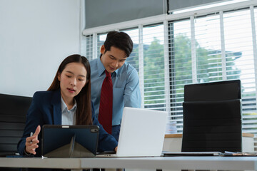 team of businessmen creative businesspeople coworker in office. successful partnership teamwork success concept.