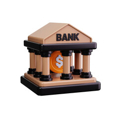 bank 3d render icons