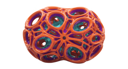 3D Abstract Illustration Sphere Orange Blue Purple Complex Transparent