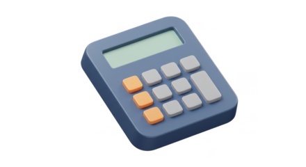 3D Calculator for Mathematics Finance Isometric Icon Digital Tool PNG