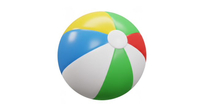 3D Beach Ball Detailed Colorful Striped Fun Vacation Holiday Toy