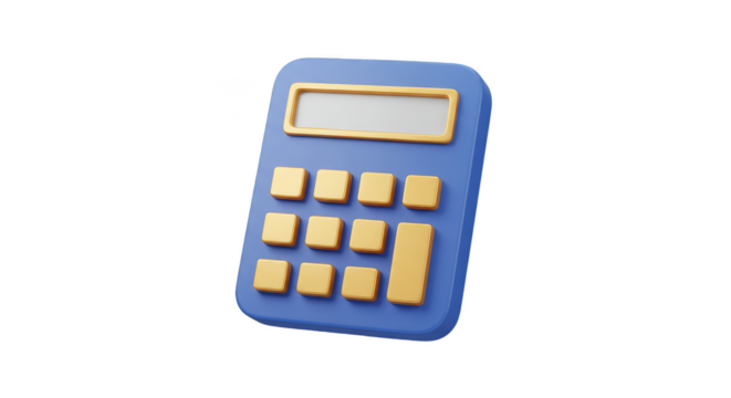 3D Calculator Math Finance Accounting Calculation Transparent Background