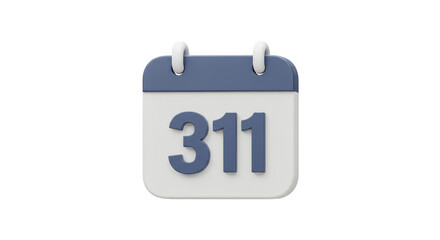 3d Calendar Icon Isolated Render Event Day Date 311 Transparent