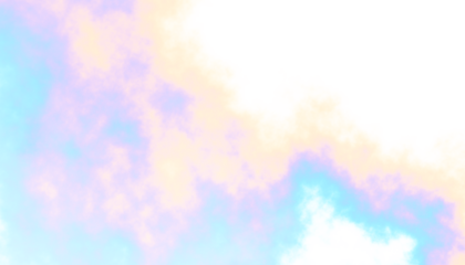 Pastel rainbow colorful soft cloud isolated on transparent background. Heaven unicorn abstract cloudy background