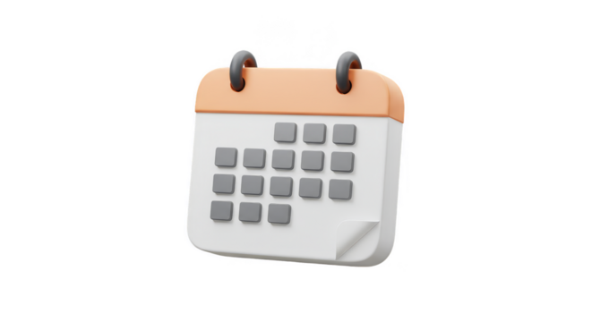 3D Calendar Date Event Schedule Appointment Reminder Transparent
