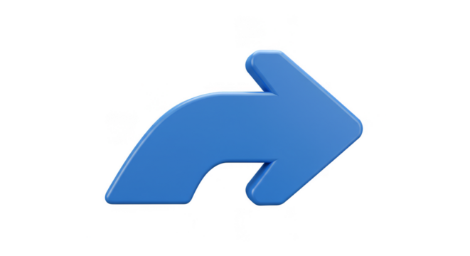 3d Illustration Blue Arrow Symbol Sign Isolated Transparent Background