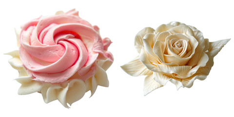 roses pink and cream colors with transparent background