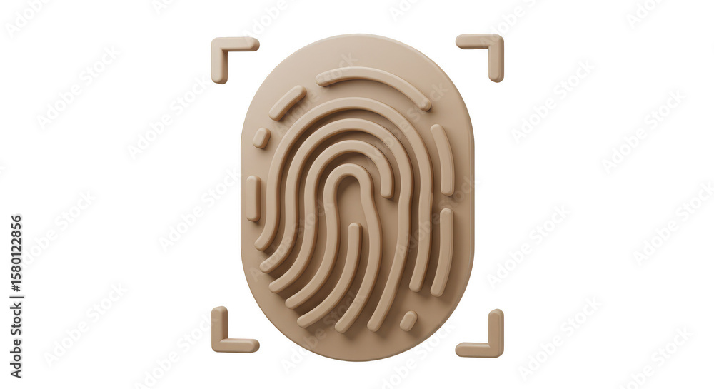 Poster 3d fingerprint scan security identity authentication privacy access