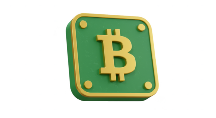 3D Green Bitcoin Crypto Currency Digital Money Isolated Background