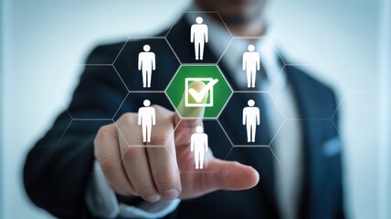 Human resources professional selecting candidates, a modern digital recruitment process