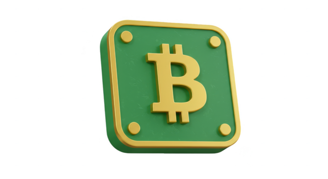 3D Green Bitcoin Crypto Currency Digital Money Isolated Background