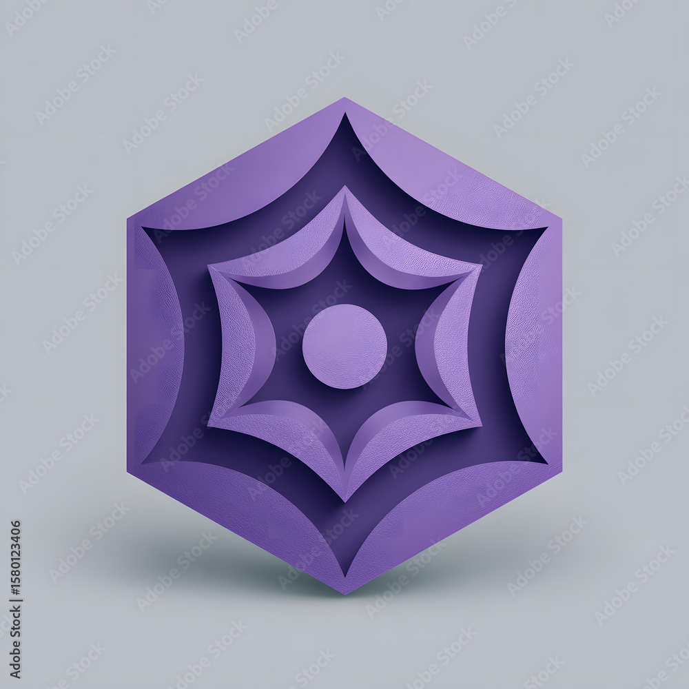 Fototapete abstract lavender hexagon layered geometric shape graphic design element