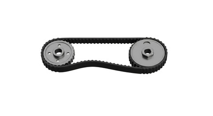 3d Illustration of Belt Drive System Pulley with Mechanical Engineering
