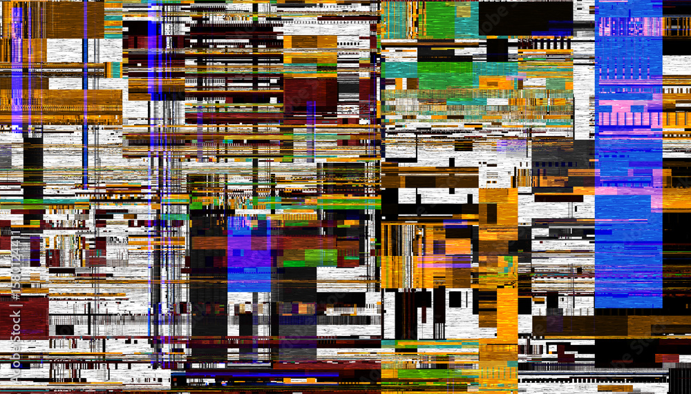 Poster abstract creative glitch overlay texture. geometric pixel pattern of a digital glitch on transparent