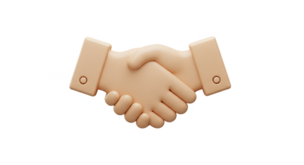3D Handshake Success Deal Partnership Isolated Background