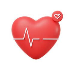 3D Heart Pulse Notification Symbol of Medicine Health Care Red Icon
