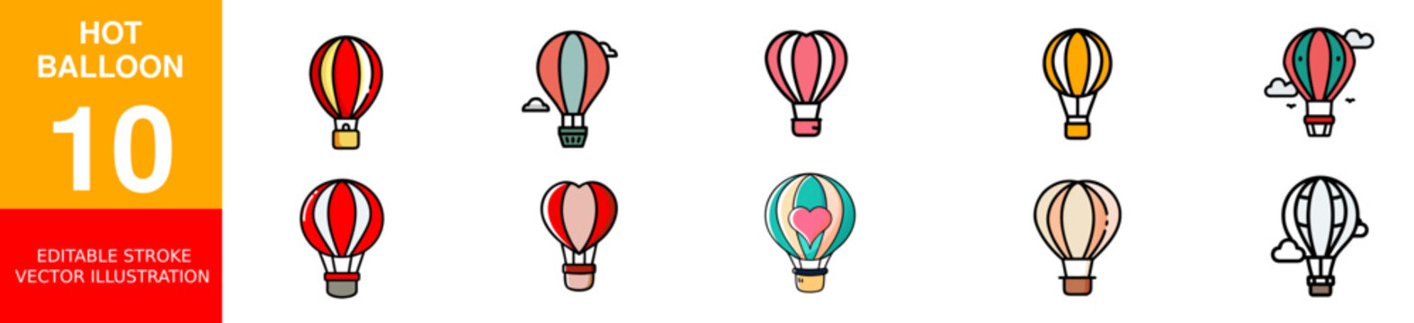 Hot Air Balloon Vector Icon