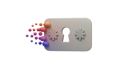 3d Keyhole Lock Transparent Abstract Design Element Security Access