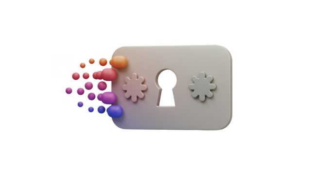 3d Keyhole Lock Transparent Abstract Design Element Security Access