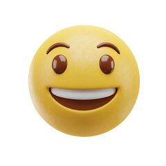 Fototapeta premium 3d Render of a Happy Yellow Emoji with a Transparent Background